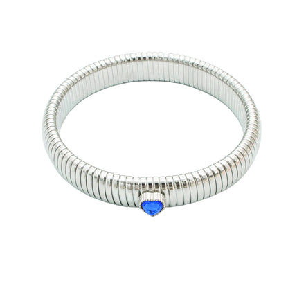 Bracciale in metallo spesso con elasticità retrò impermeabile in acciaio inossidabile placcato oro 18 carati tendenza moda gioielli unisex uomo donna
