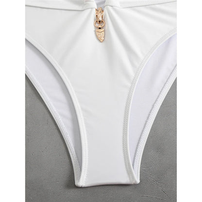 Bikini a vita alta con cut-out e allacciatura al collo da donna 2026 - Set due pezzi imbottito V6256