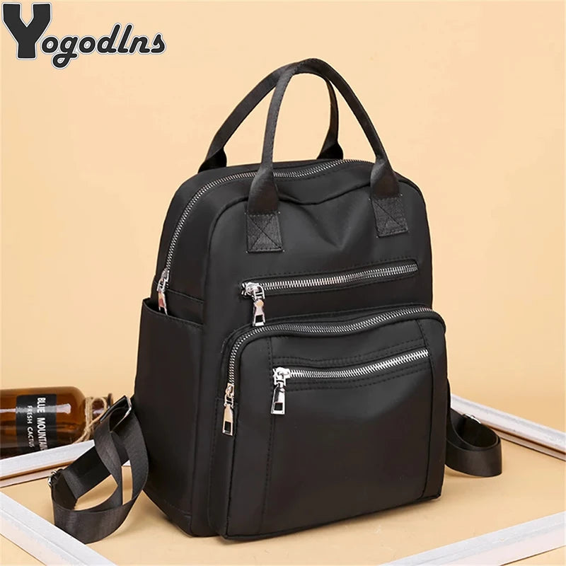 Zaino da donna da viaggio Borse a tracolla Oxford impermeabili casual Borsa da donna di grande capacità Zaino Borsa da scuola nera