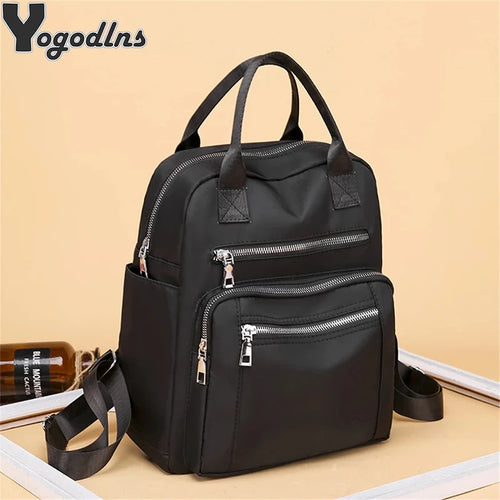 Zaino da donna da viaggio Borse a tracolla Oxford impermeabili casual Borsa da donna di grande capacità Zaino Borsa da scuola nera