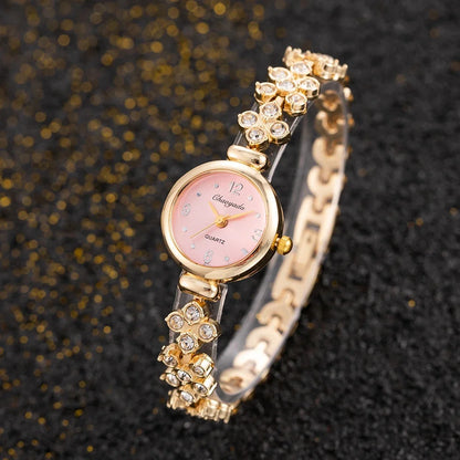 Orologio da polso da donna di lusso Orologi in oro con strass alla moda per donna Orologio da polso al quarzo da donna semplice ed elegante montre femme