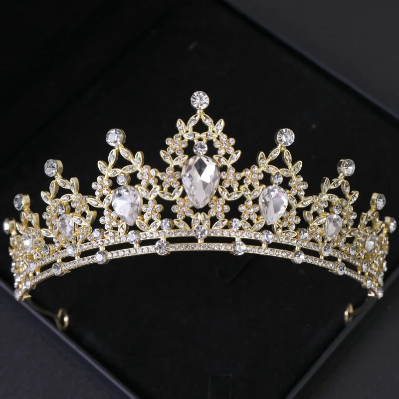 Diademi e corone di cristallo barocchi Festa con strass Prom Diadema Fascia da sposa Accessori per capelli da sposa Gioielli Corona Tiara Regalo