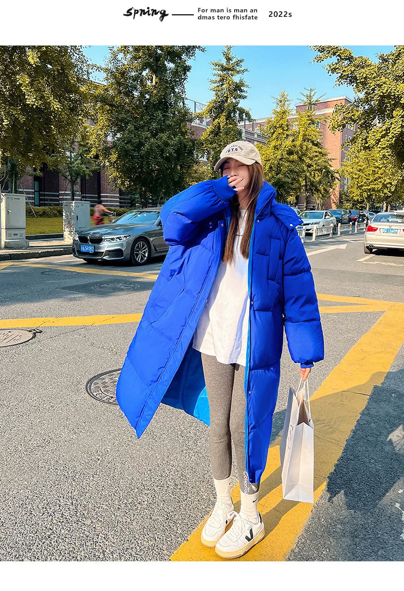 Cappotto freddo da donna invernale parka giacca imbottita lunga con cappuccio Plus Size cappotto Super caldo capispalla da neve all'ingrosso a buon mercato coreano