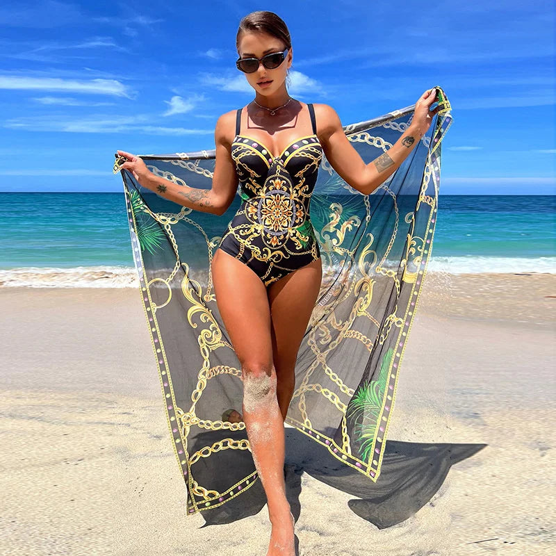 Summer Sexy Print One Piece Swimsuits Closed Female Swimwear Push Up Body Women's Swim Wear Bathing Suits Beach Pool Bather 2026