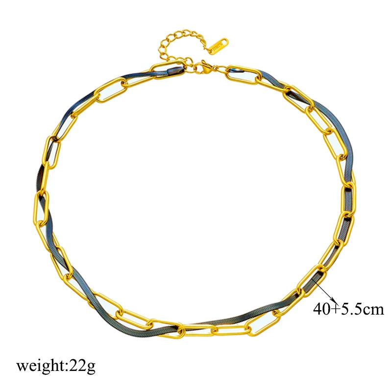 DIEYURO Collana con ciondolo occhi azzurri con serratura a forma di farfalla in acciaio inossidabile 316L per le donne Nuovi regali di gioielli con catena girocollo multistrato