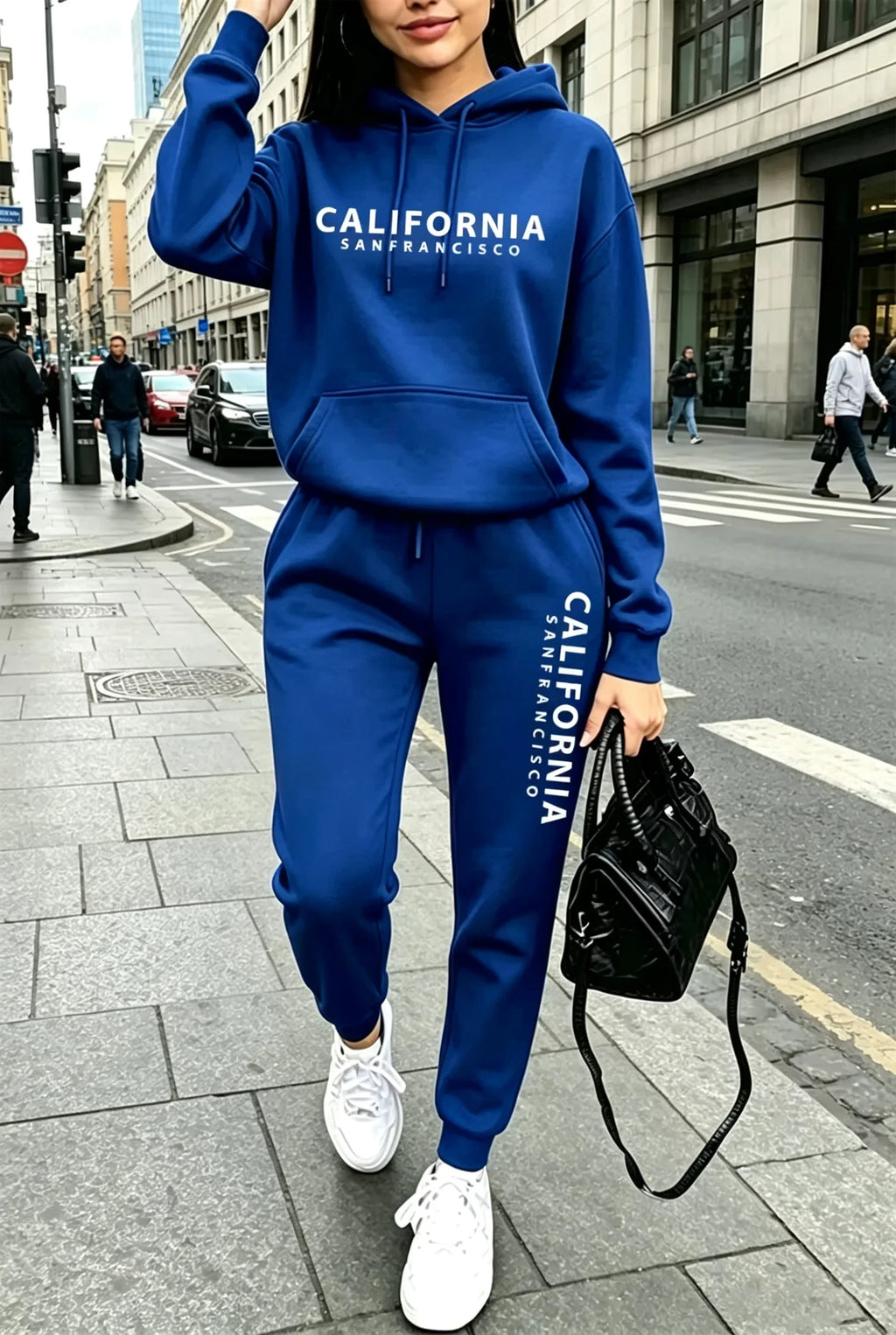 Abbigliamento da donna per l'autunno e l'inverno, tute casual con cappuccio, abbigliamento sportivo da esterno, jogging, vendite calde, felpa con cappuccio e pantaloni coordinati