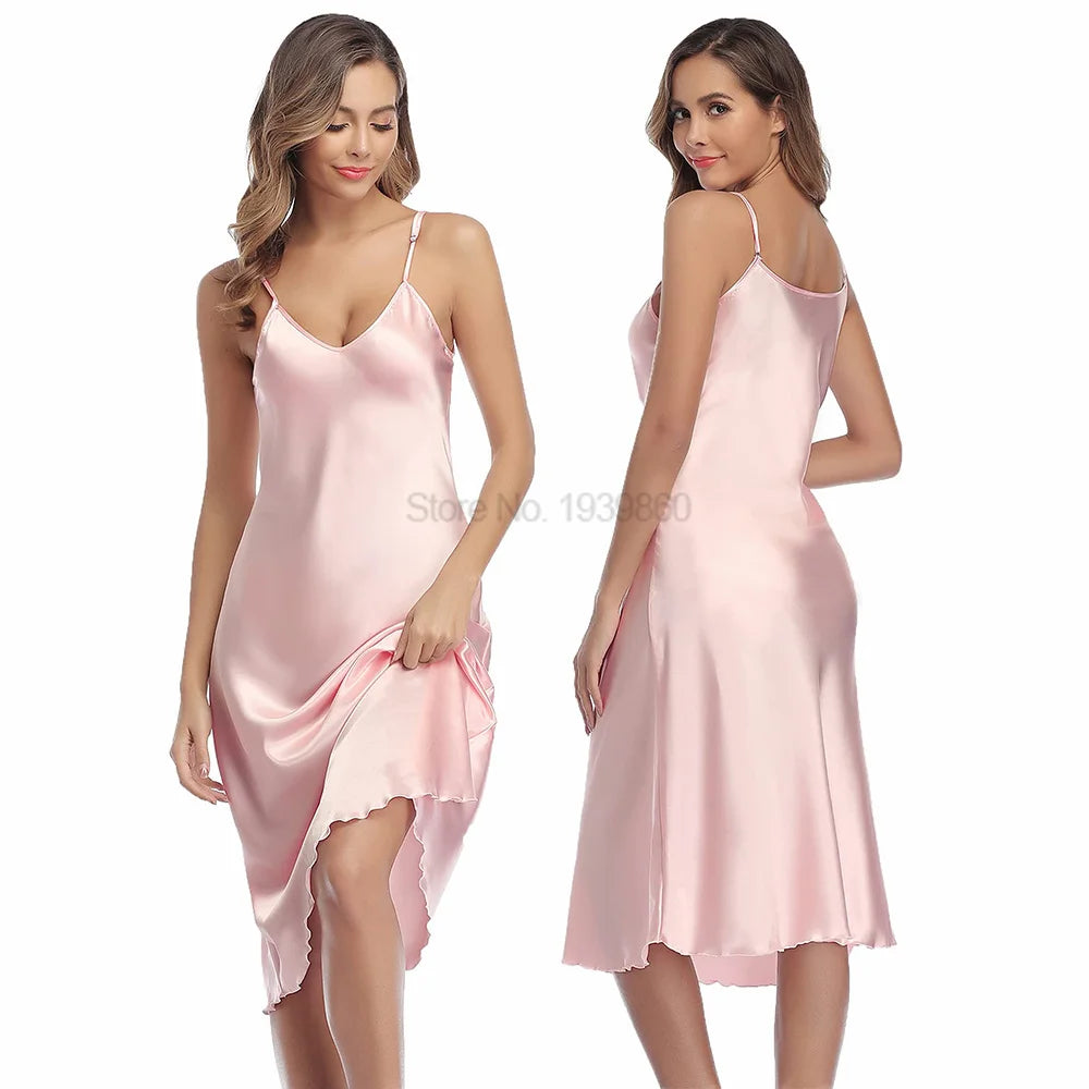 Camicia da notte estiva Ruffles Lady Nightwear camicia da notte raso senza spalline gonna intimo Lingerie Sexy vestiti per la casa accappatoio