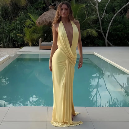 Copricostume estivo da donna Costume da bagno con cinturino per spaghetti Abiti senza maniche Costume da bagno 2025 Nuova stampa Beach Holiday Maxi abiti Cover-Up