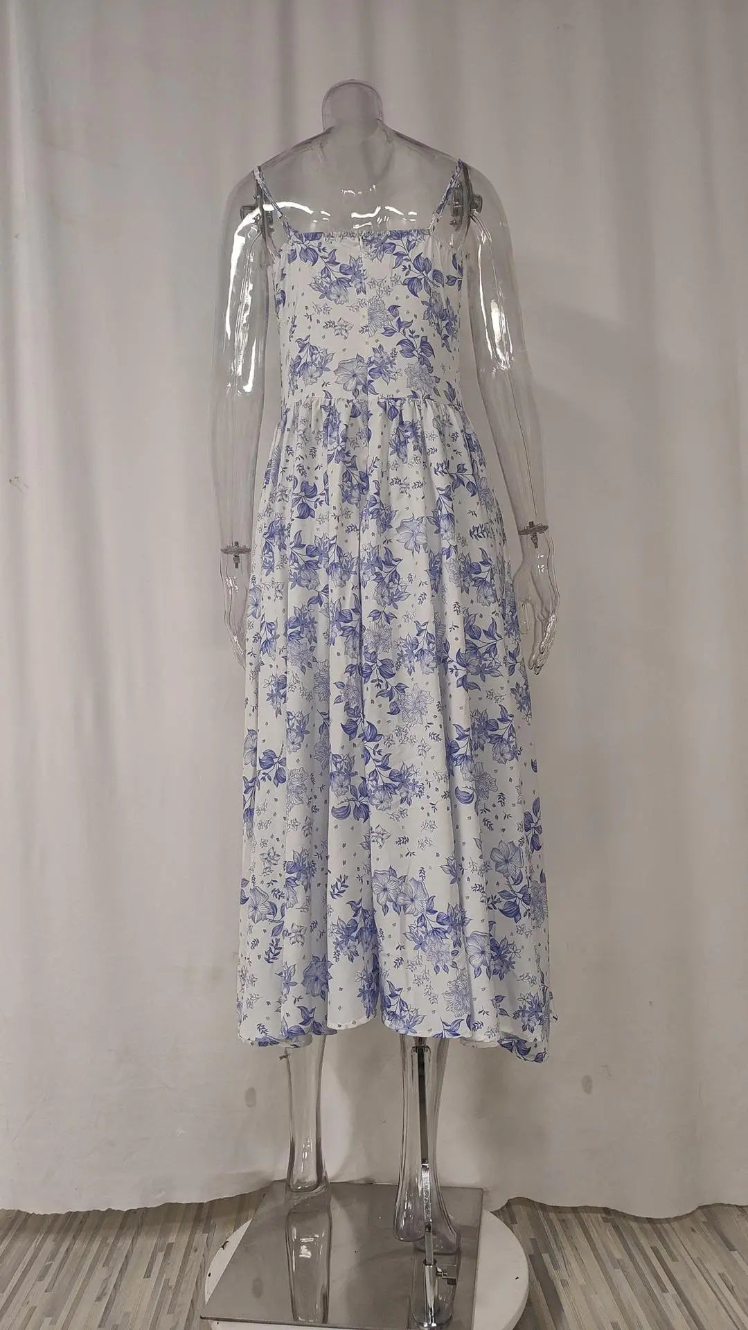 2024 Estate Sexy Della Cinghia di Spaghetti Abiti Lunghi Sottile Francese Vintage Elegantes Stile Della Bretella Vestito Da Partito Abiti Robes Longues