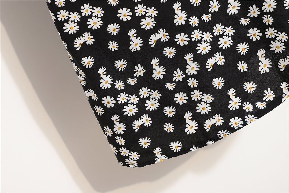 Mini abiti da donna Moda estiva Abiti femminili Stampa Abiti in chiffon floreale Abito casual con maniche corte a pieghe arricciate