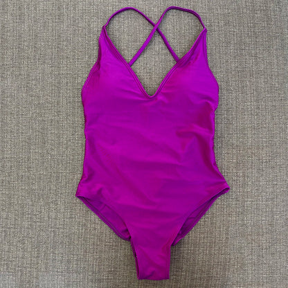 Sexy Padded One Piece Swimsuit Women Swimwear Solid Bathing Suit Monokini Swimming Suit Summer Beachwear maillot de bain femme