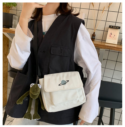 Borsa a tracolla per studenti con collage casual Borsa piccola da donna Borsa a tracolla in tela per donna Borse a tracolla con stampa Bolsas Sac