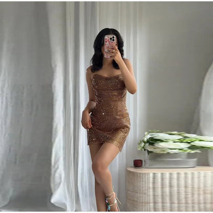 Abito da festa in pelle con ritaglio sexy Guaina senza maniche Lunghezza pavimento Scava fuori Bustier Abito aderente Abiti da sera con cerniera divisa sul retro