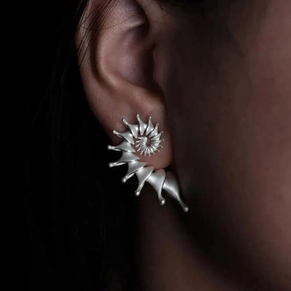 Nuovi orecchini a bottone in argento antico con personalità di conchiglia stereo gotica per uomo donna Ognissanti gioielli punk regalo accessorio per le vacanze