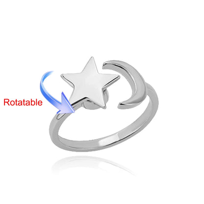 Anelli di ansia rotanti a quattro trifogli per le donne Anello nuziale regolabile in acciaio inossidabile color oro Anelli regalo di gioielli estetici