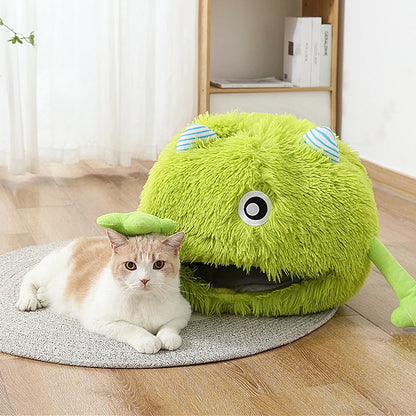 Cuccia per gatti cuccia per cani Cute Monster Cartoon Warm Plush Kitten Cushion Basket tenda Puppy Cave Nest Mat Bag forniture per animali domestici al coperto