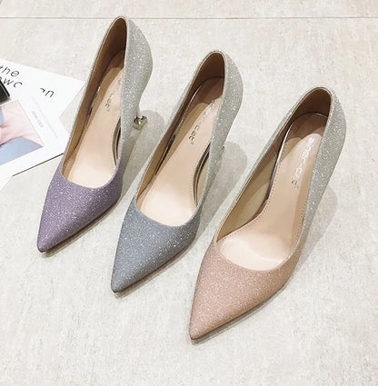 Calzature estive da donna Scarpe da sposa da sposa Scarpe da donna 2025 da sera con cristalli Stilito Tacco alto con strass viola