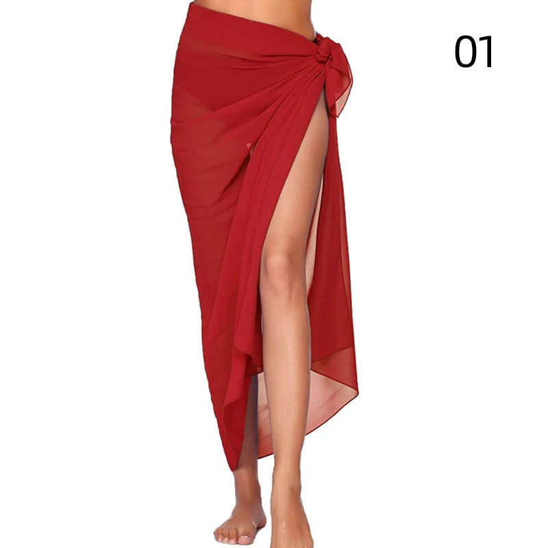 Jupes de plage sexy pour femmes, jupes de plage en mousseline, paréo long, serviette de plage, écharpe de bikini sexy