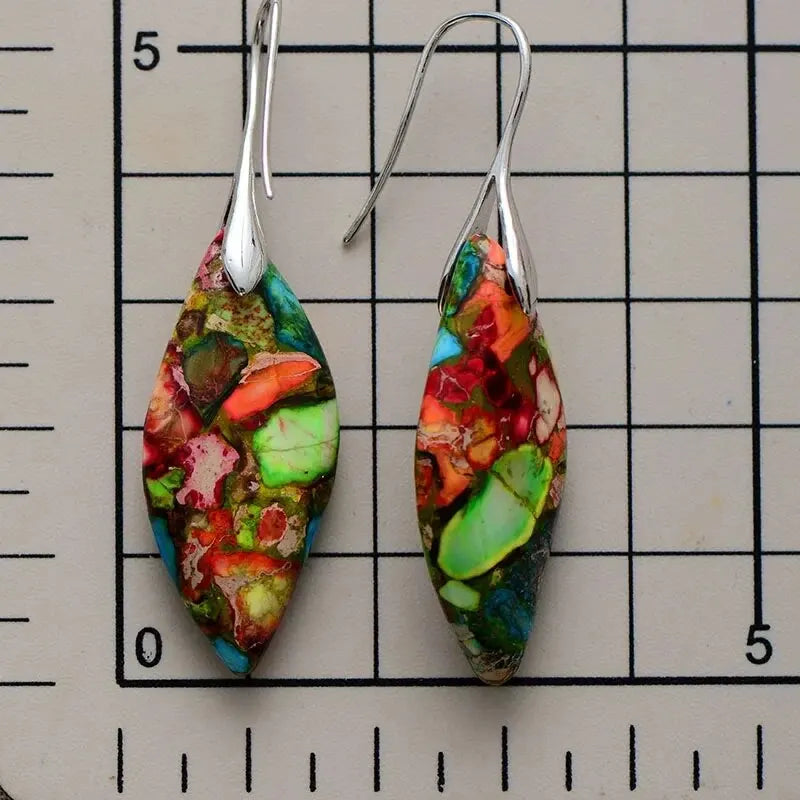 Minimalismo alla moda Diaspri dell'imperatore naturale pendenti Orecchini pendenti da donna Regali etnici eleganti per le vacanze