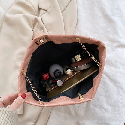 Borse a Tracolla per Donne in Pelle PU con Motivo a Rombi, Borsa Capiente e di Design con Manico Sottobraccio