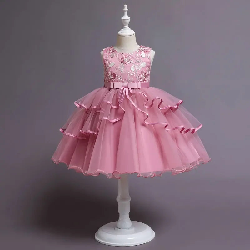 Fashion Prom Flower Girl Dresses Summer Kids Dresses for Girls Lace senza maniche Children Girls Party Dress 2-10 anni