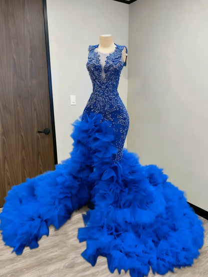 Nuovo arrivo 2026 diamanti rossi abiti da ballo perline scintillanti abiti di paillettes per ragazze nere volant abiti da sposa di gala personalizzati