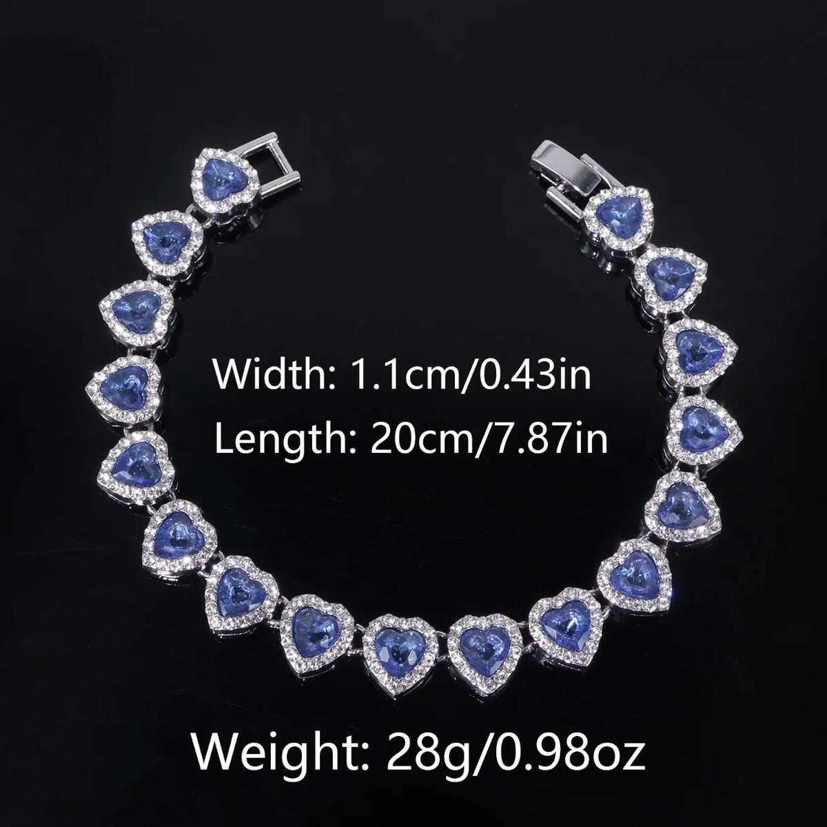 ZAKOL 45CM Nuovo Hip Hop Tennis Bracciale a catena Collana Cuore lucido Strass CZ Fashion Rock Party Set di gioielli
