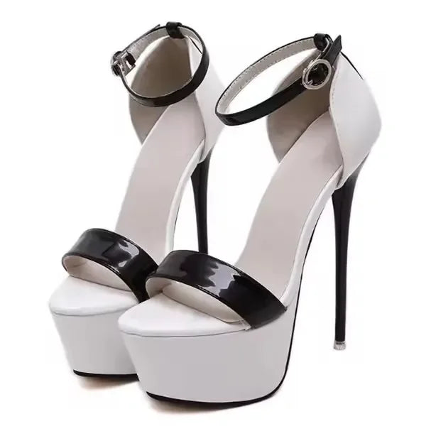 Aneikeh Vendite Calde 2026 Stile Estivo Sexy 16 Centimetri Sandali Delle Donne Tacchi Alti Open Toe Fibbie Discoteca Partito Scarpe Nero Grande Formato 15