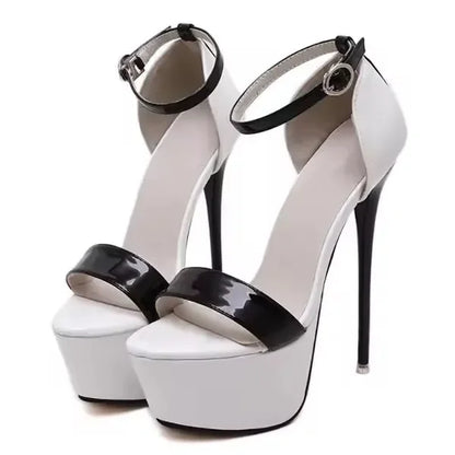 Aneikeh Vendite Calde 2026 Stile Estivo Sexy 16 Centimetri Sandali Delle Donne Tacchi Alti Open Toe Fibbie Discoteca Partito Scarpe Nero Grande Formato 15