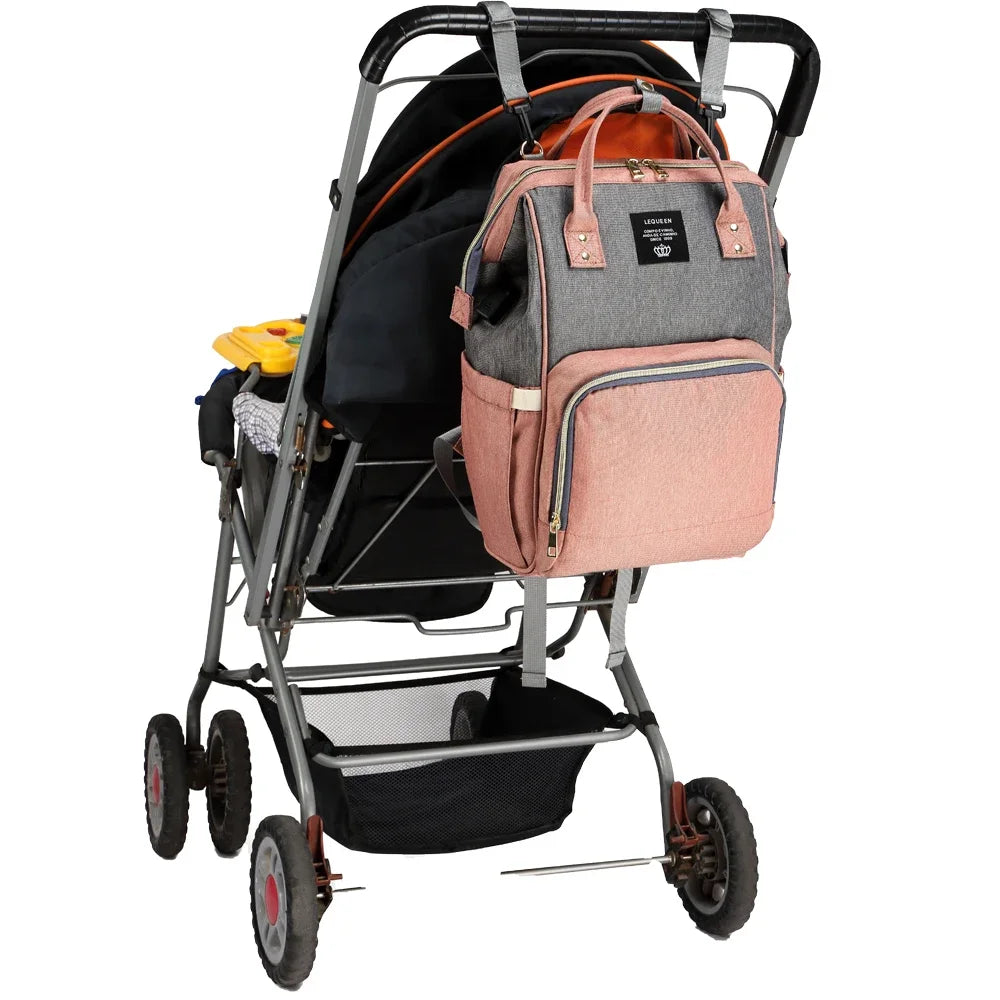 Lequeen mummia maternità borsa per pannolini zaino borsa per pannolini borsa per passeggino di grande capacità zaino per pannolini da viaggio per la cura del bambino