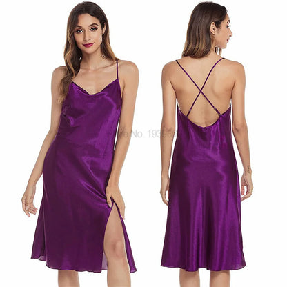 Camicia da notte estiva Ruffles Lady Nightwear camicia da notte raso senza spalline gonna intimo Lingerie Sexy vestiti per la casa accappatoio