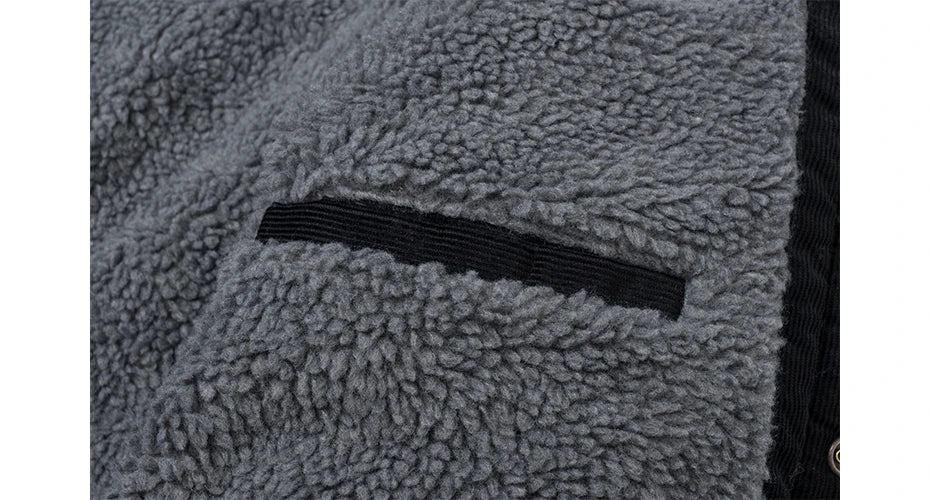 MAGCOMSEN Giacche di velluto a coste da uomo Giacca a vento in pile Sherpa vintage Cappotti invernali spessi e caldi Giacca di jeans casual multitasche