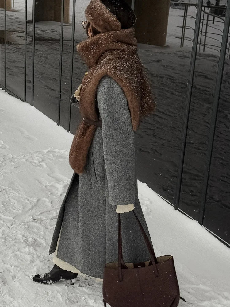 Pullover lavorati a maglia a collo alto scozzese da donna Chic manica lunga maglione corto caldo allentato Lady Autunno Inverno Pendolarismo Maglieria da strada