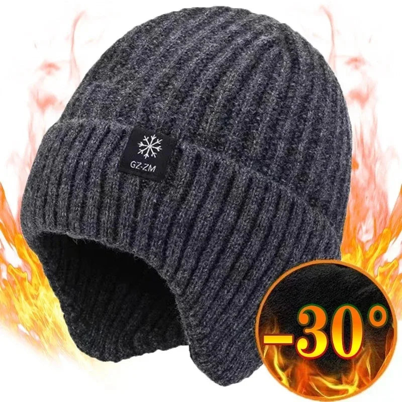 Cappello Invernale da Uomo per Esterni, Lavorato a Maglia, Caldo e Felpato, con Visiera e Paraorecchie, Stile Casual, Foderato in Finta Pelliccia, Protezione per le Orecchie per Ciclismo