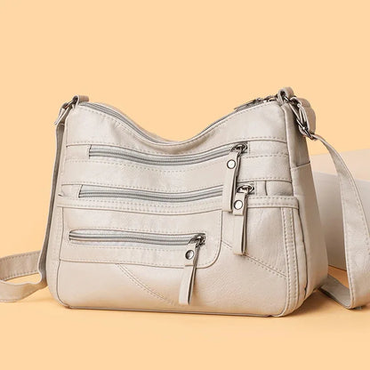Borsa a tracolla in pelle da donna Tracolla regolabile Chiusura con cerniera Borsa per donna Viaggio Lavoro Borsa a tracolla casual quotidiana