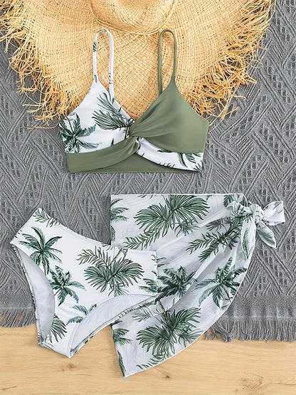 Costume da bagno per ragazza grande da 7-14 anni Costume da bagno separato per giovani Ragazza adolescente Costume da bagno bikini a 3 pezzi Costume da bagno estivo per ragazza