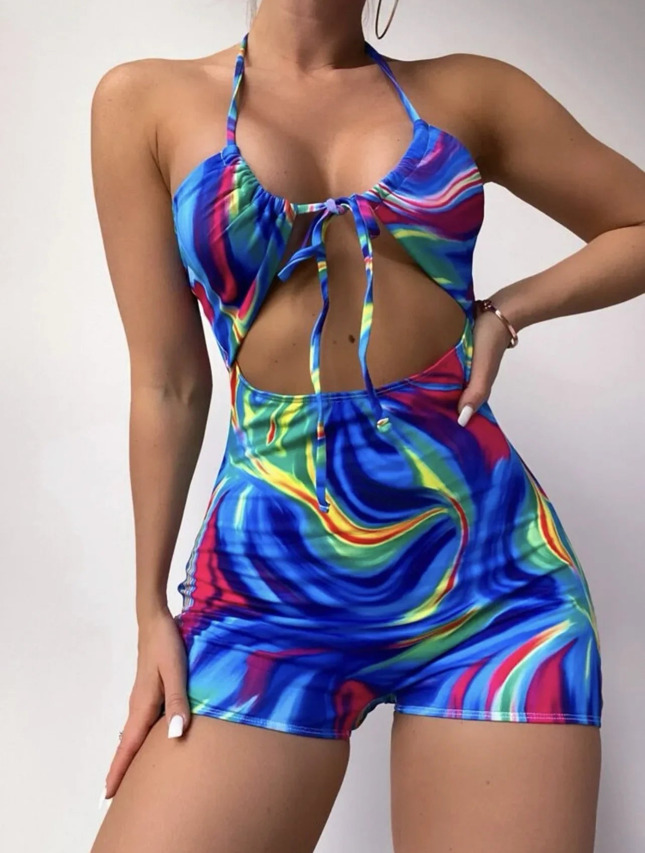 Hot Sale Of The Season New Blue Gradient One-Piece Swimsuit Continuous Change Color Swimwear Sportswear And Bag Accessories Cate