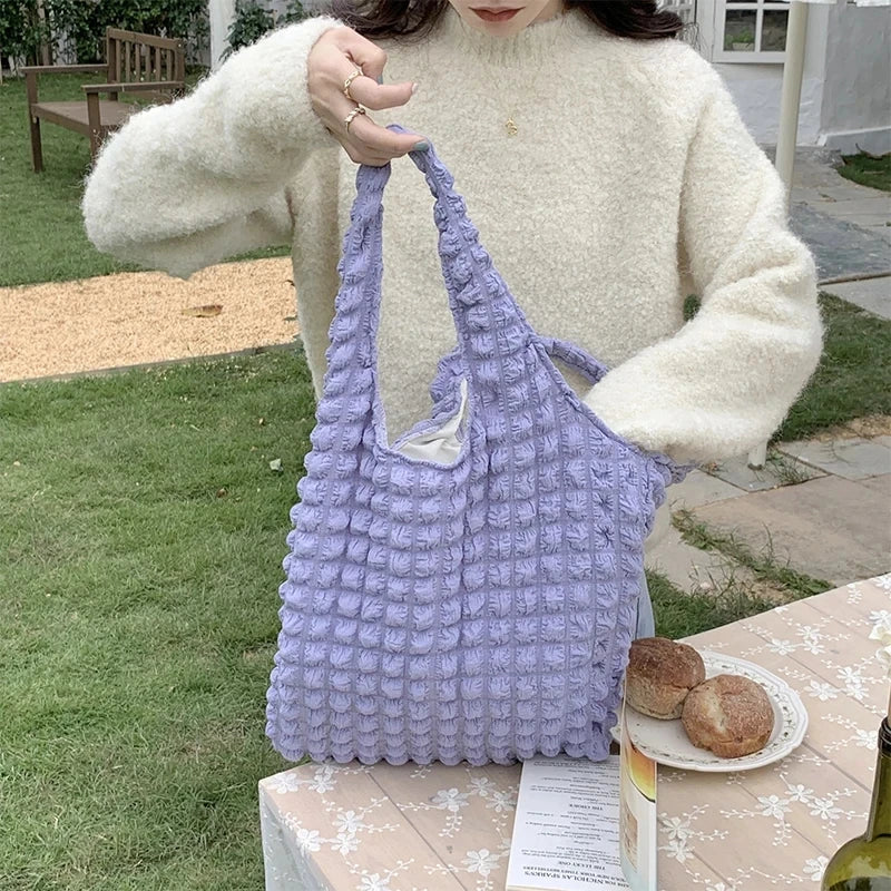 Yogodlns Borsa a nuvola pieghettata estiva Borsa a tracolla femminile di grande capacità color caramello Borse Shopping Borsa per ragazze Tote Bolsas