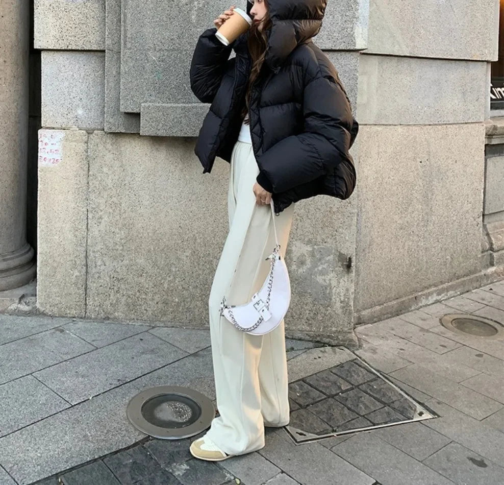 Parka invernale imbottito in cotone, cappotto da donna, giacca con cappuccio, capospalla in cotone spesso, cappotto caldo da donna, abbigliamento femminile