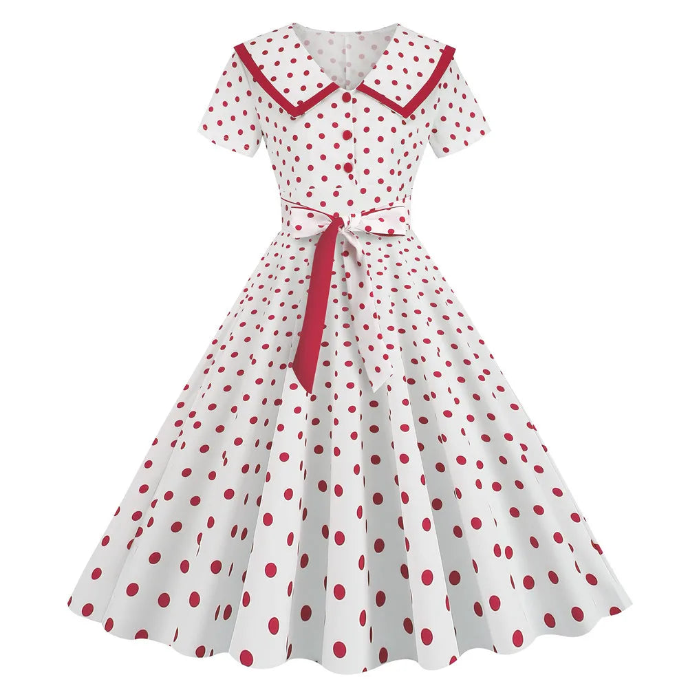 Plaid Vintage Office Lady Abiti estivi Donna 2026 Moda Retro 50s 60s 70s Swing Pinup Rockabilly Party Dress Robe Abiti