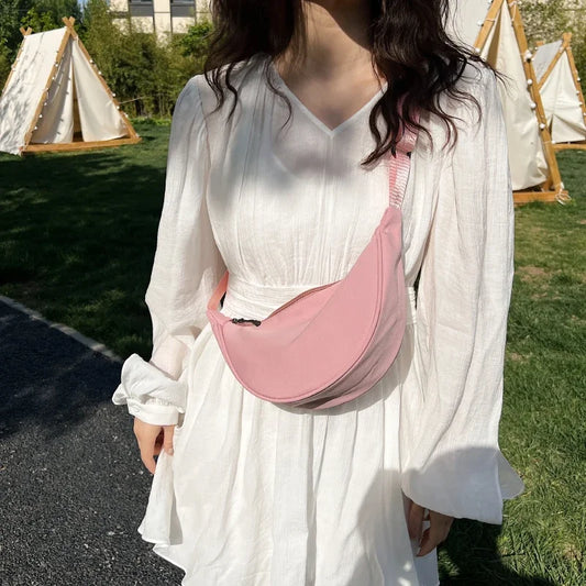 Borsa a tracolla da donna dal Design semplice moda donna Nylon Hobos borse a tracolla piccole borse di stoffa Vintage da donna
