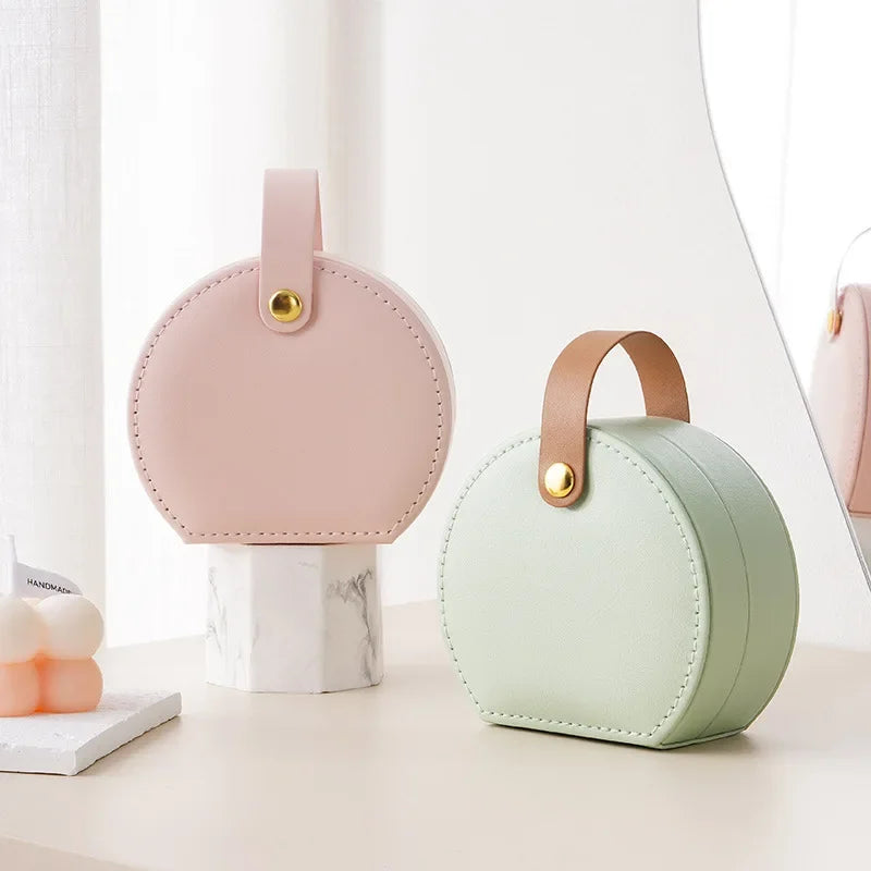 Mini organizzatore di gioielli Display Portagioie da viaggio Scatole Orecchini Collana Anello Borsa portatile Portagioie Portaoggetti in pelle
