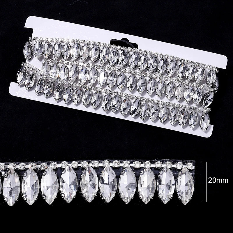 Ducrystal 1 metro motivo strass nastro hot fix vetro cristallo strass trim catena per scarpe fai da te, borse, abiti decorazione