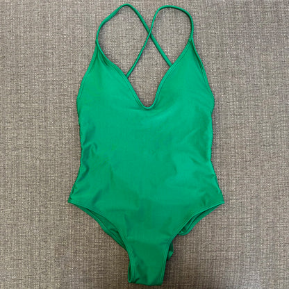 Sexy Padded One Piece Swimsuit Women Swimwear Solid Bathing Suit Monokini Swimming Suit Summer Beachwear maillot de bain femme