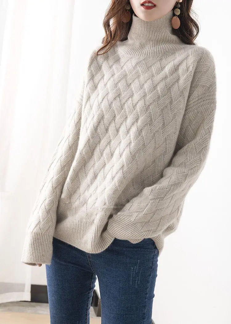 2024 nuove donne maglione allentato inverno casual chic cashmere oversize maglione spesso pullover pullover manica lunga femminile S-3XL