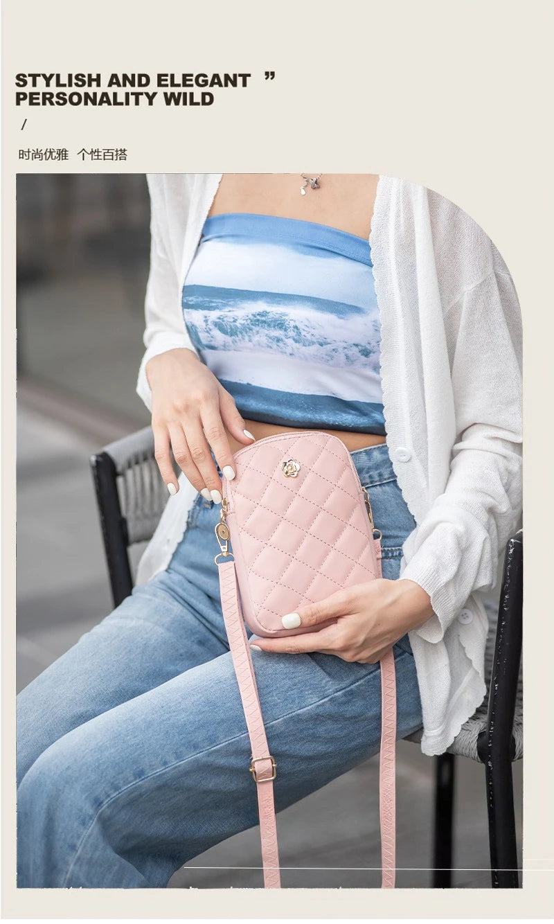 Nuovo 2025 Nuova borsa a tracolla in PU Borse centinaia e semplici Mini borsa per cellulare da donna Borse a tracolla Borse quadrate piccole estive