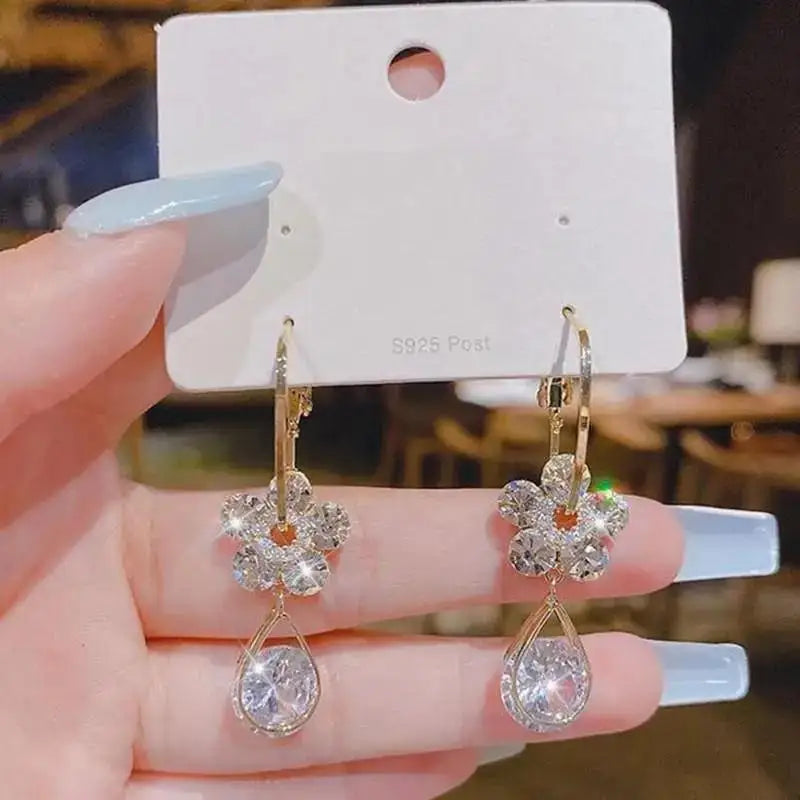 925 Ago D'argento Coreano Moda Perla Nappa Orecchini Per Le Donne Gioielli 2024 di Tendenza delle Nuove Donne di Lusso Zircone Orecchini di Perle