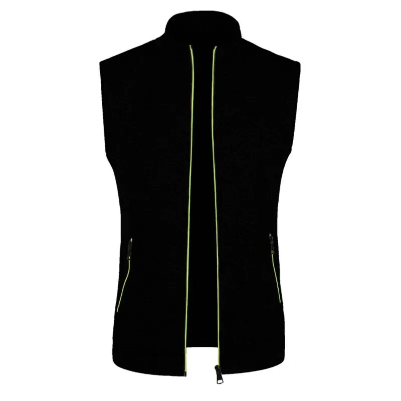 Cappotti senza maniche con cerniera da uomo autunno maglioni dolcevita da esterno traspirante tinta unita streetwear giacca gilet uomo top atletici