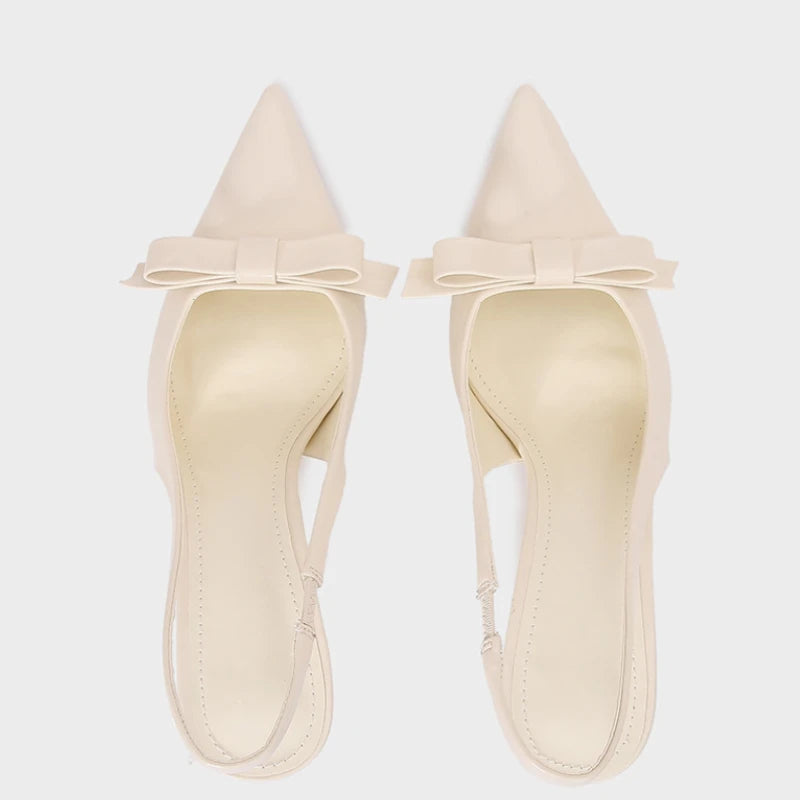 Sandales d'été à talons hauts pour femmes Élégante décoration de nœud Mode Fête Mariage Chaussures élégantes à talon aiguille sexy pour femmes
