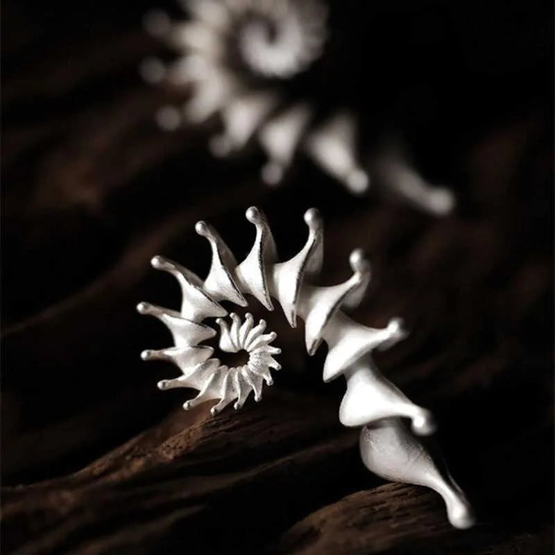 Nuovi orecchini a bottone in argento antico con personalità di conchiglia stereo gotica per uomo donna Ognissanti gioielli punk regalo accessorio per le vacanze